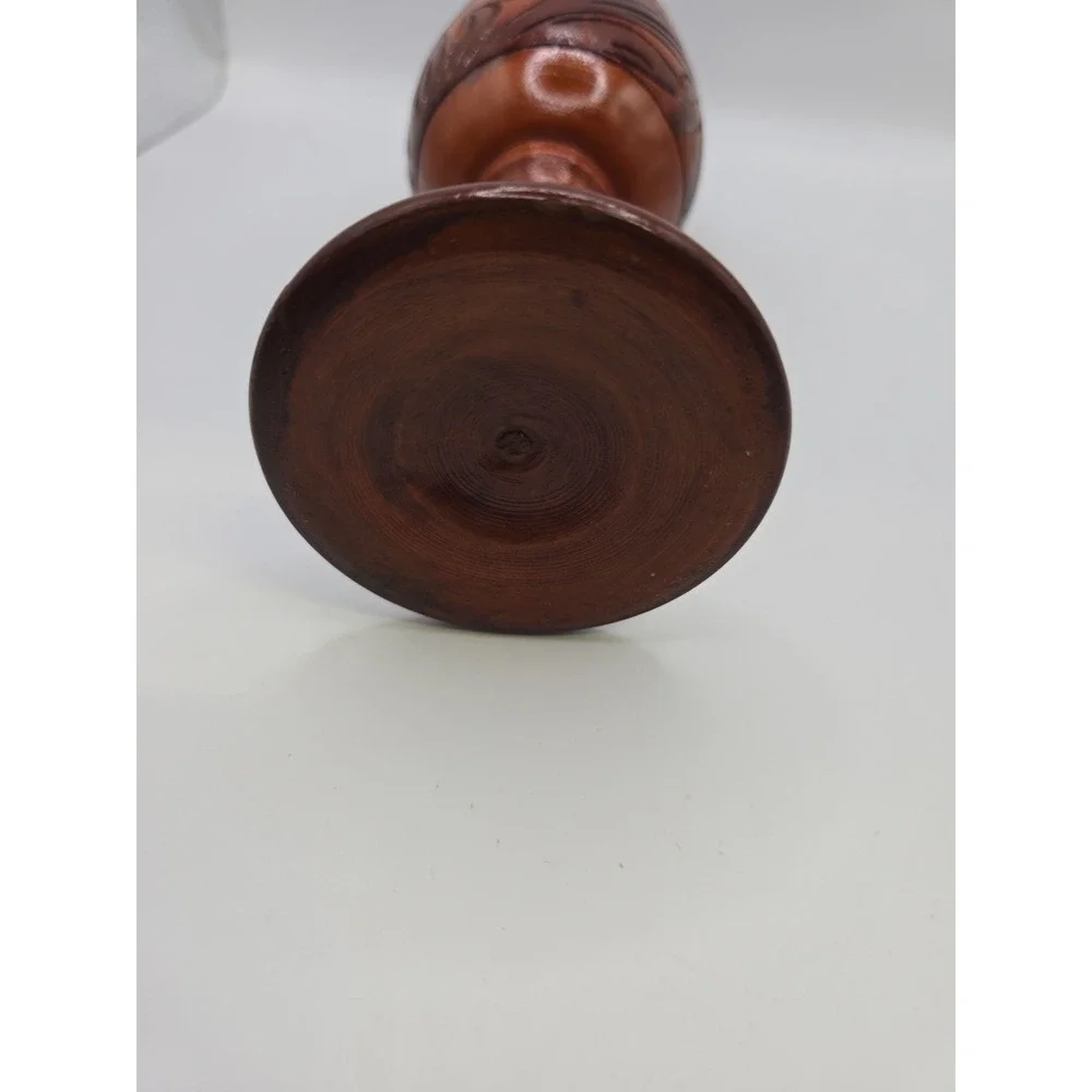 Decorative Hand Carved Design Unique Wooden Wood Wine Drink Cup Goblet 7 1/2
